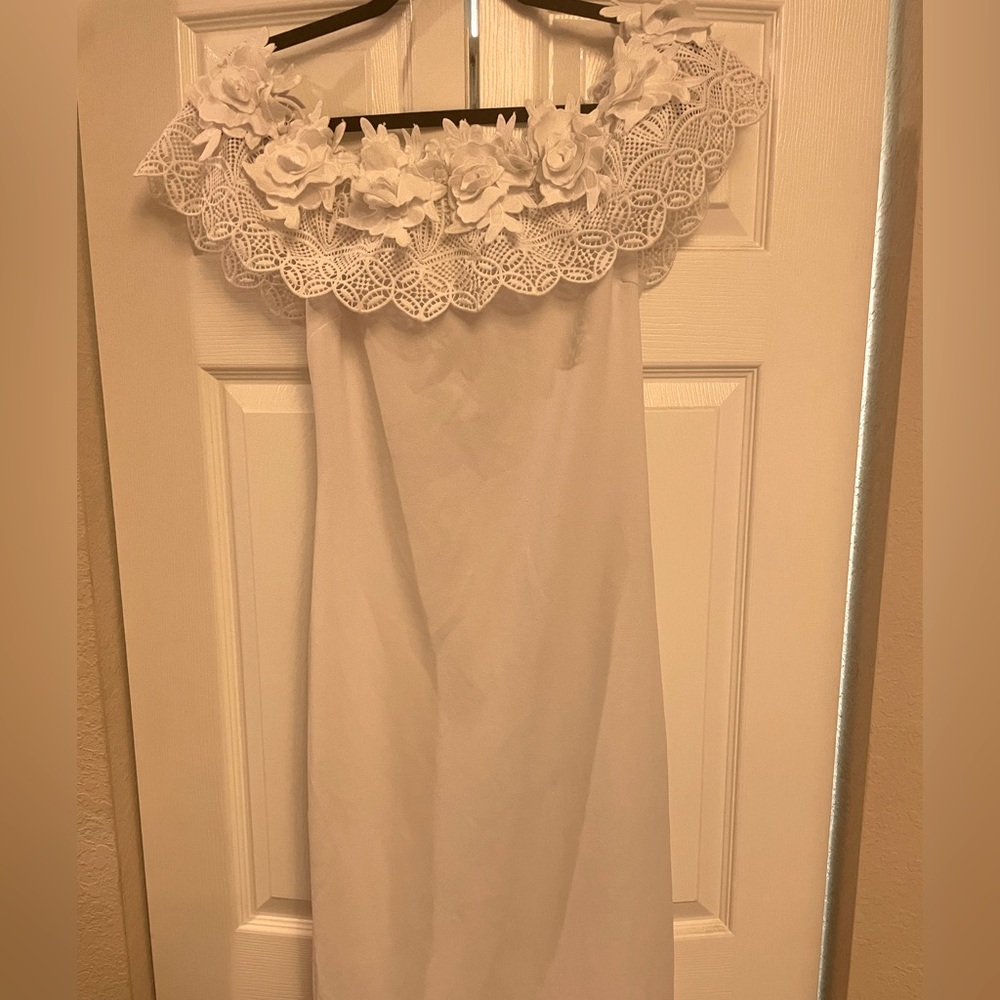 Fashion Nova White off Shoulder Bodycon Dress
